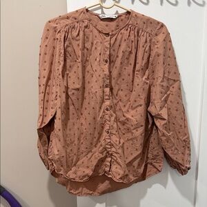 Zara Terracotta Button-Up Blouse